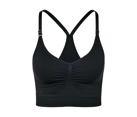 Bustier de sport sans coutures noir.