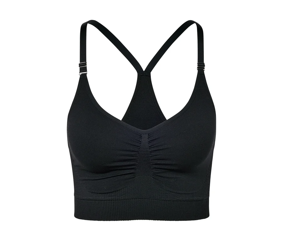 Bustier de sport sans coutures noir.