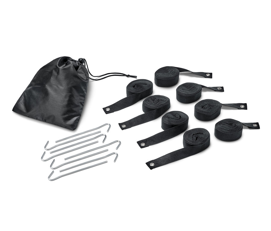 Sac noir, sardines et bandes noires enroulées avec des œillets métalliques pour le kit de badminton turbo.