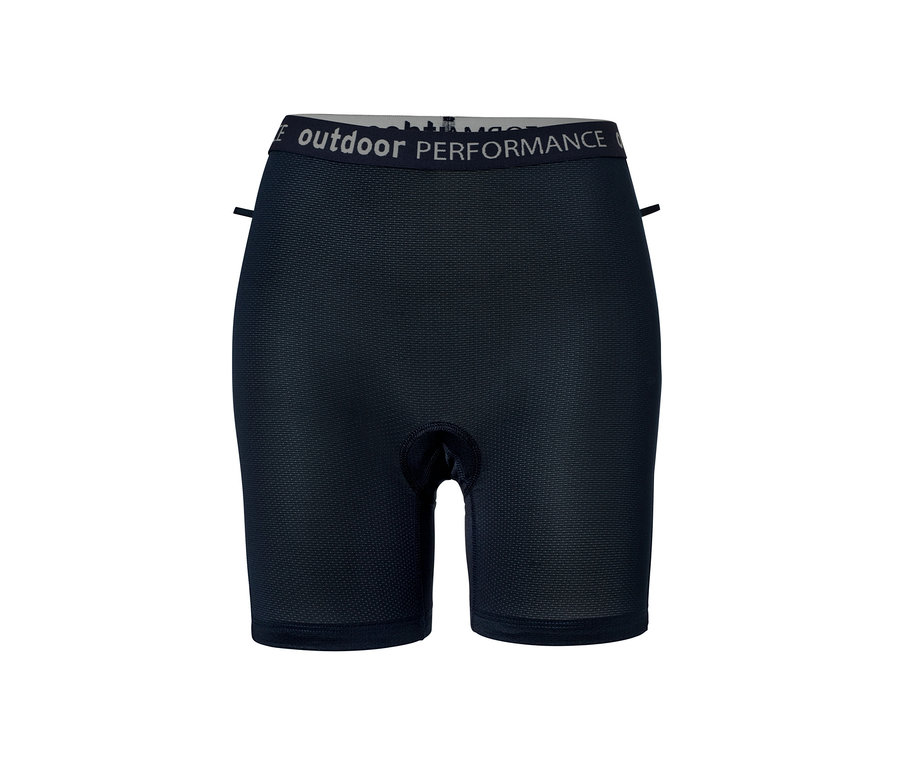 Vue de face d'un boxer de vélo bleu marine « Pro ».