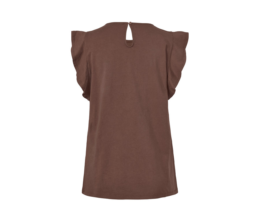 Top marron EarthColors® à manches à volants, lot de 2.