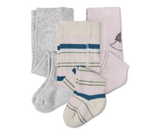 1x rose à rayures, 1x gris chiné, 1x rose à empiècement tricoté hérisson