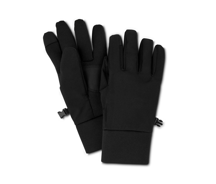 Gants noirs en softshell.