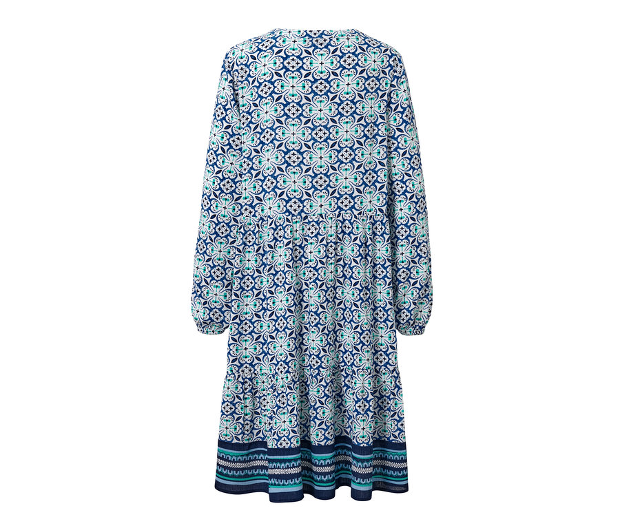 Robe tissée à imprimé intégral.