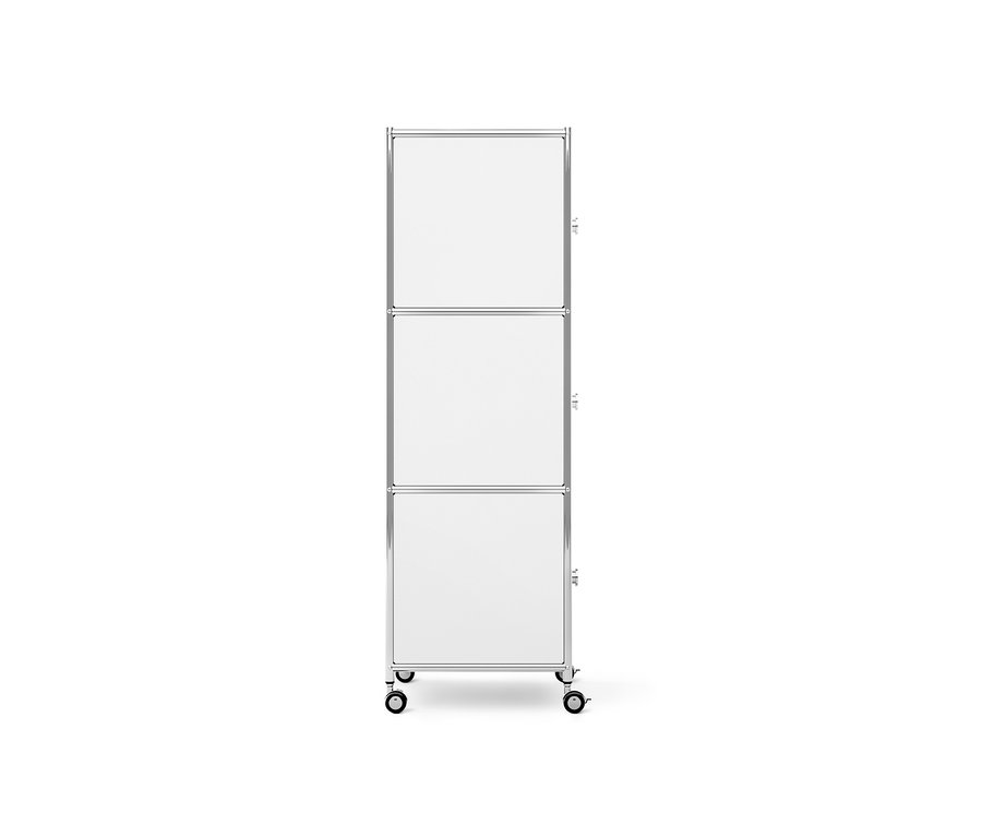 Caisson en métal blanc à roulettes « CN3 » avec 3 portes.