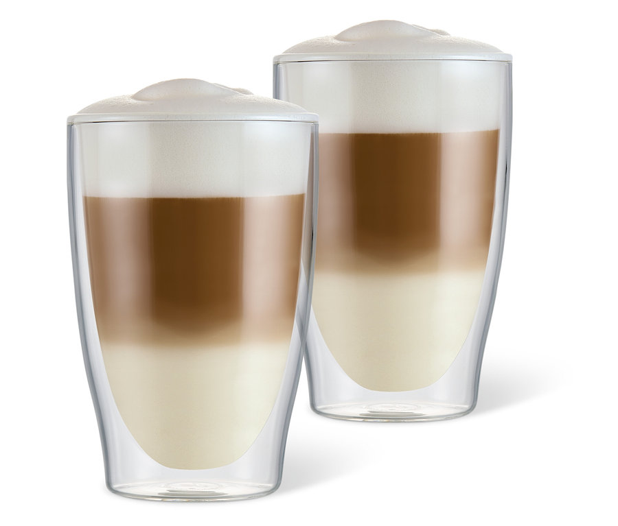 2 verres à double paroi pour latte macchiato