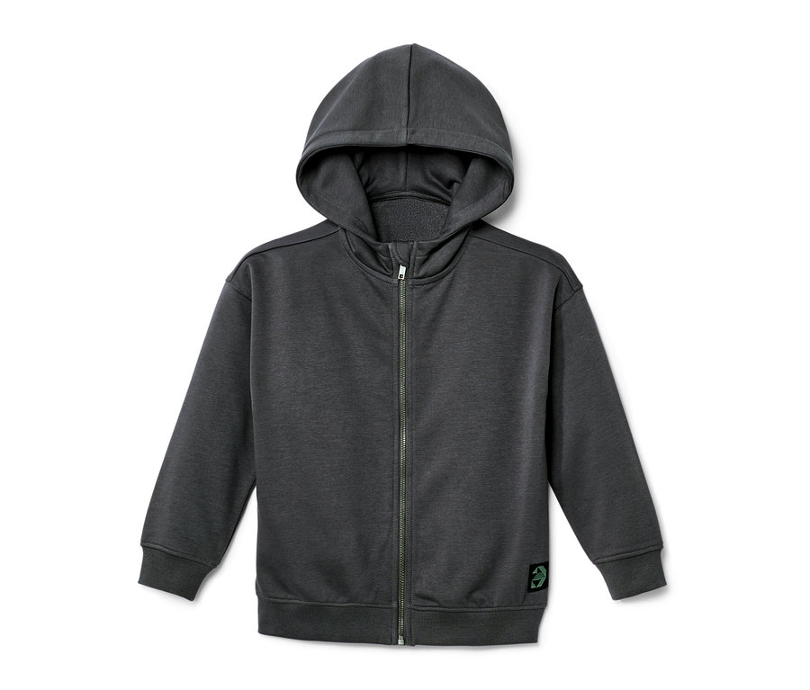 Veste en sweat grise à capuche et fermeture éclair pour enfant Veste en sweat pour enfant avec intérieur gratté.