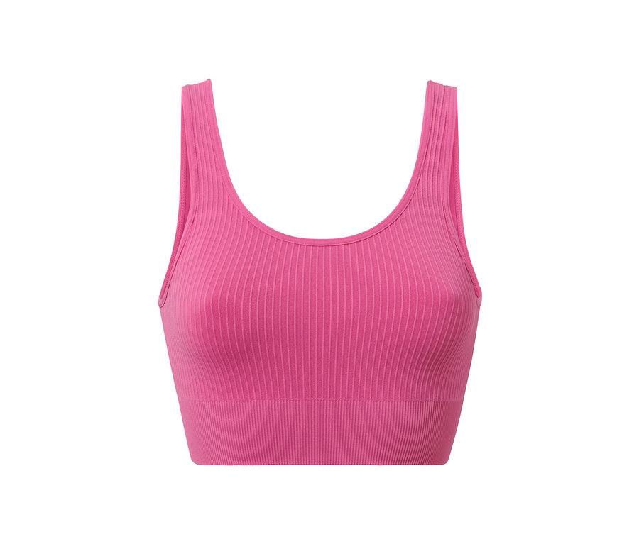 Brassière de sport sans coutures rose.