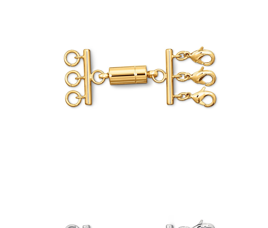 Deux fermoirs de chaîne pour collier double épaisseur.