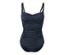 Maillot de bain modelant bleu à imprimé intégral.