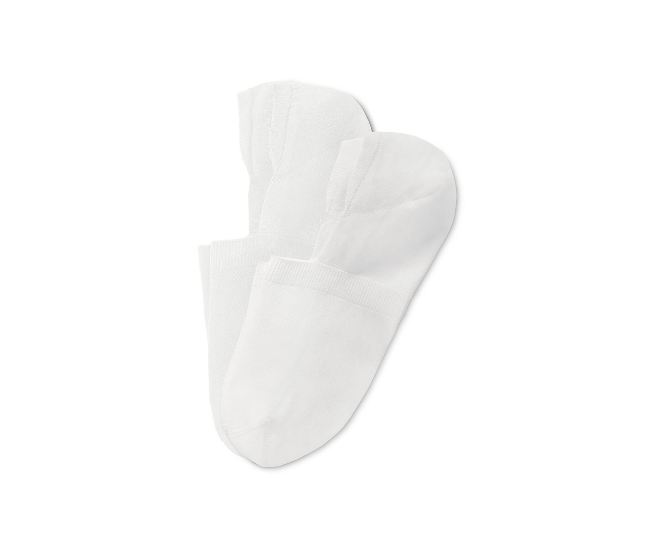 Deux paires de socquettes de sport blanches superposées.