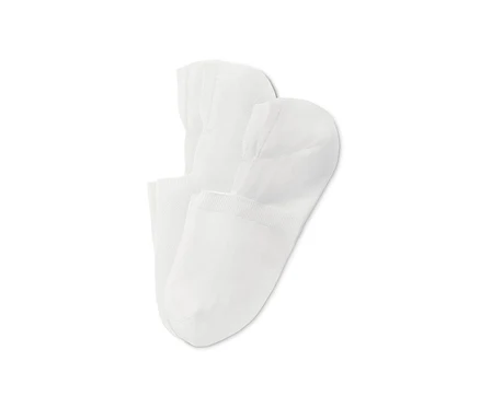 Deux paires de socquettes de sport blanches superposées.