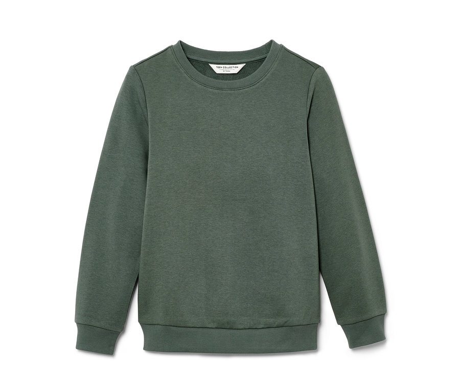 Sweat-shirt vert pour enfant avec intérieur gratté.