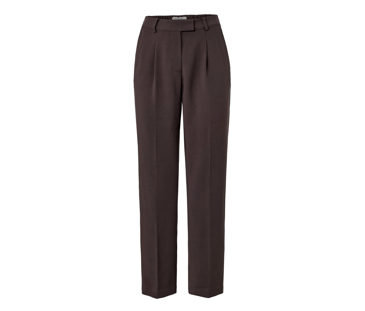 Un pantalon tissé à pinces marron.