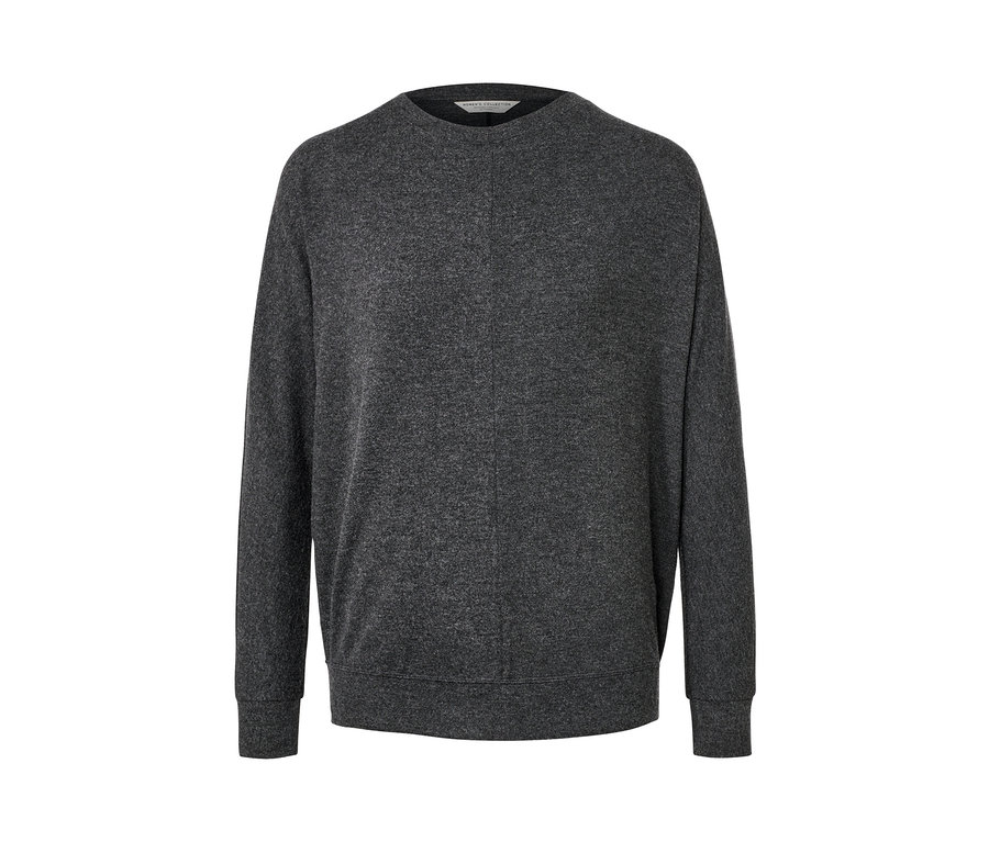 Pull gris à manches chauve-souris.