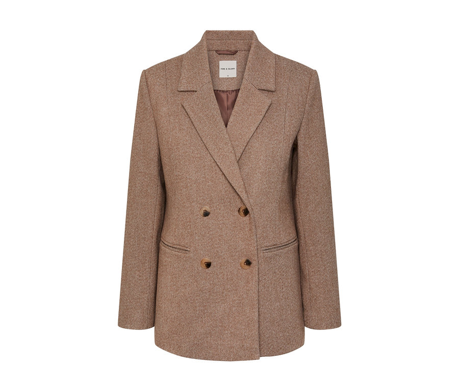 Blazer marron avec boutons.