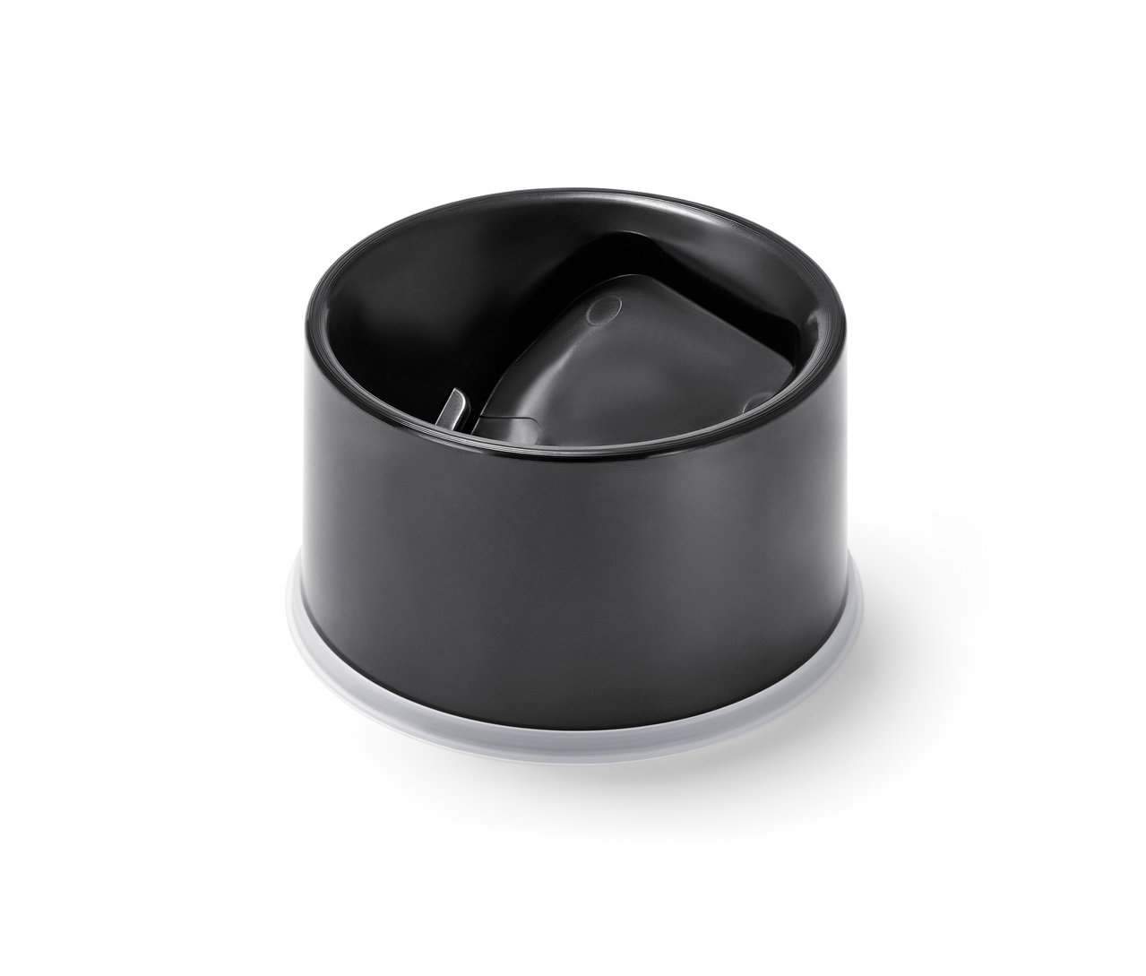 Support noir de brosse WC en silicone.