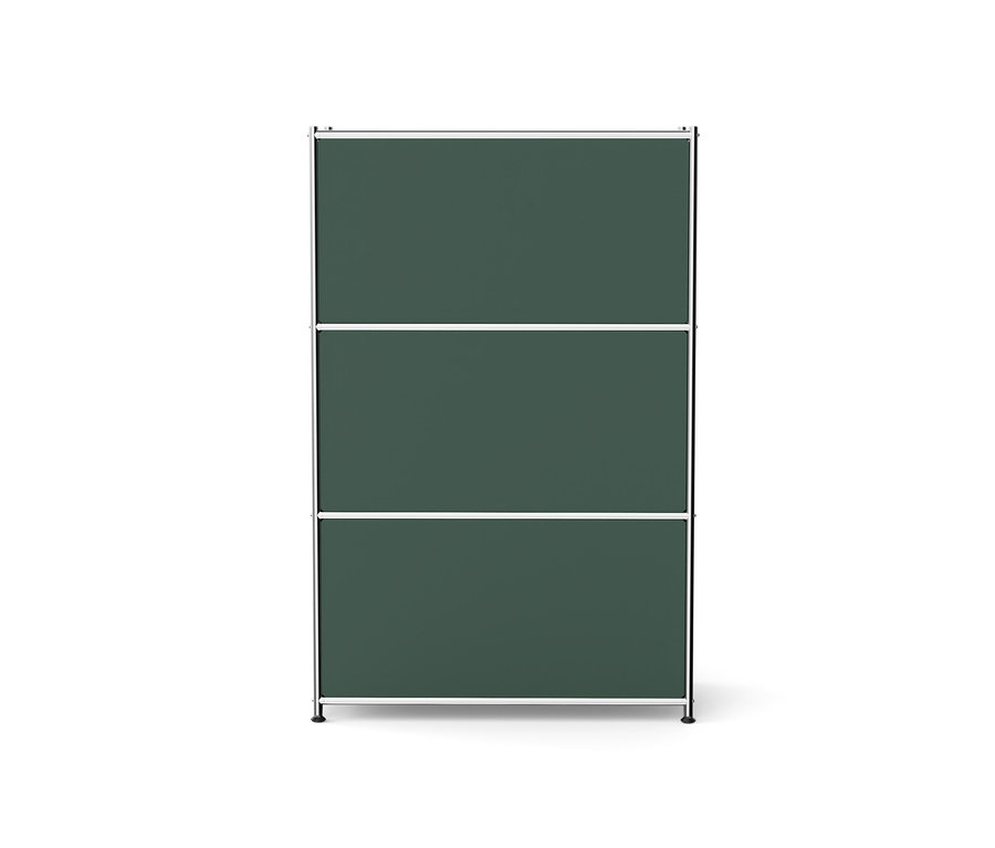 Commode métallique « CN3 » à deux abattants, vert olive.
