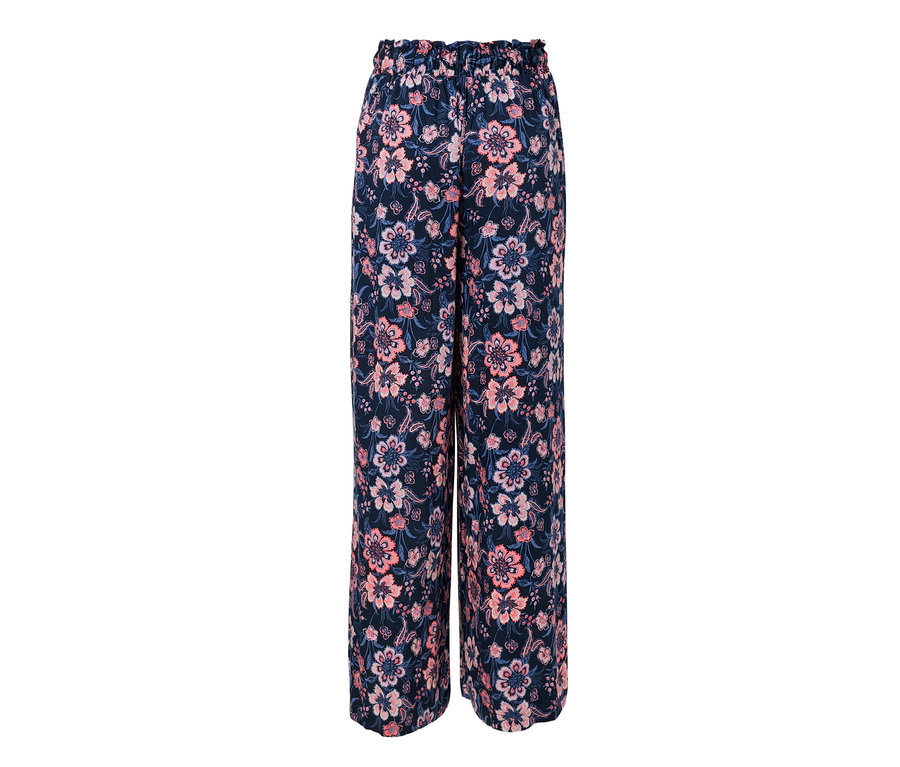 Pantalon relax tissé avec un motif floral.