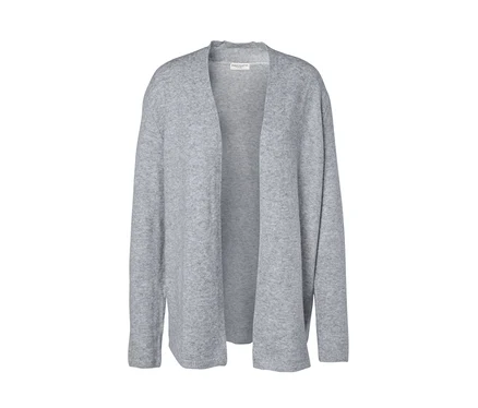 Un cardigan ouvert gris.