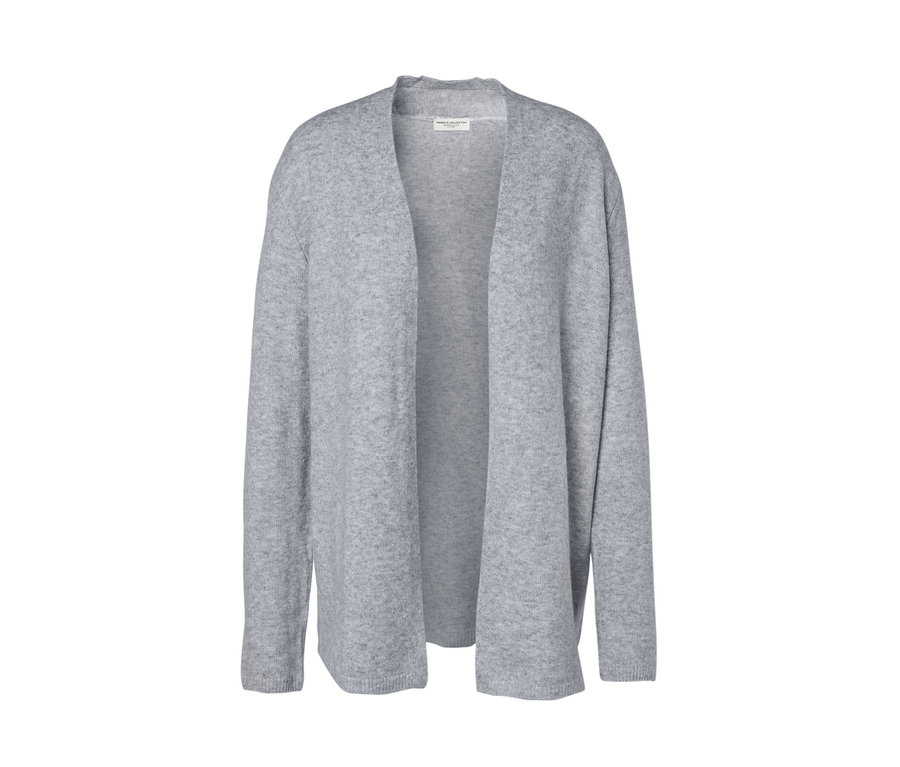 Un cardigan ouvert gris.