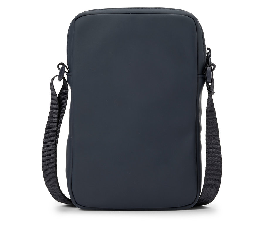 Un sac bandoulière bleu marine sur fond blanc.