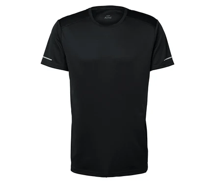 T-shirt noir à manches courtes.
