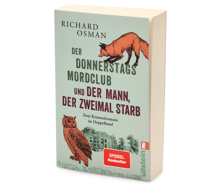 Livre de Richard Osman "Der Donnerstags Mordclub und der Mann, der zweimal starb".