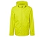 Veste de pluie jaune avec capuche et fermeture éclair.