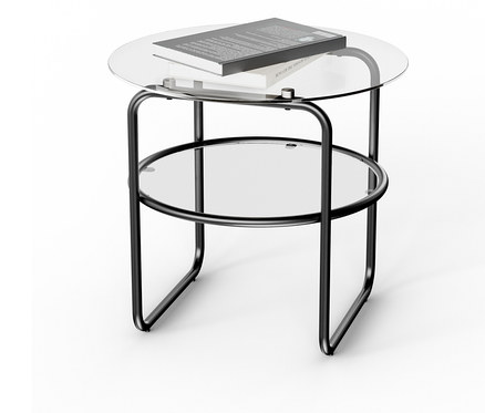 Table basse avec plateau en verre