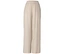Pantalon large beige en tissu avec taille élastique.