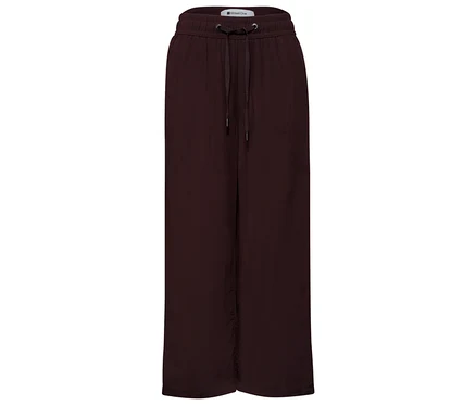 Culotte 7/8 Street One « EMMA » marron avec cordon de serrage à la taille.
