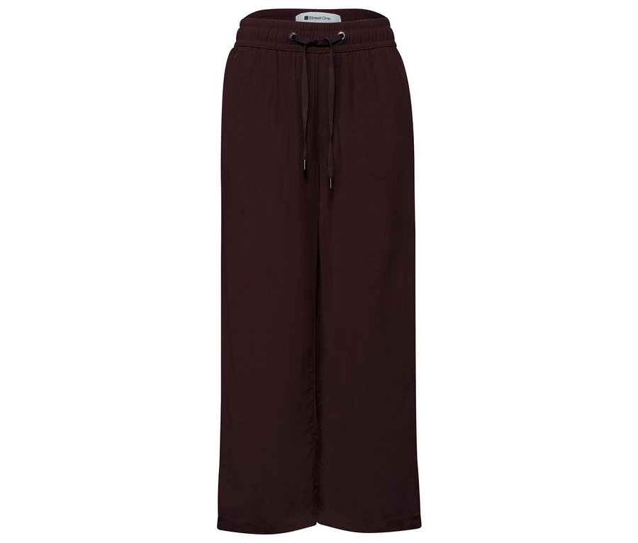 Culotte 7/8 Street One « EMMA » marron avec cordon de serrage à la taille.