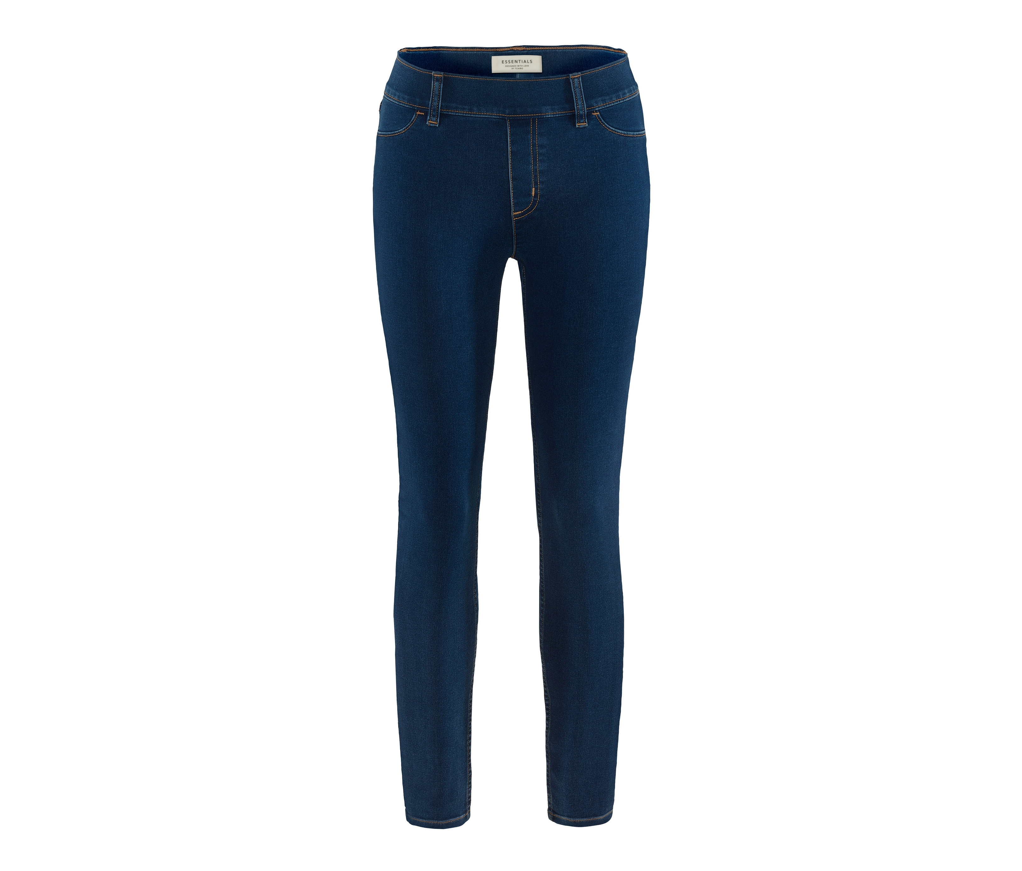 Jegging bleu sur fond blanc.