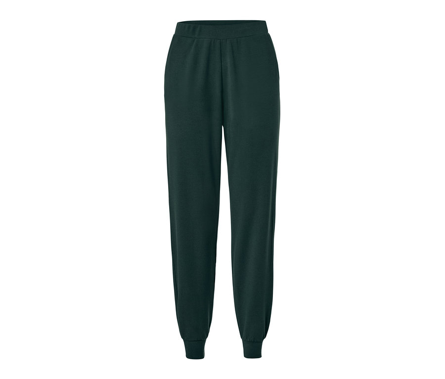 Pantalon de survêtement d'intérieur vert foncé en mélange modal et soie.