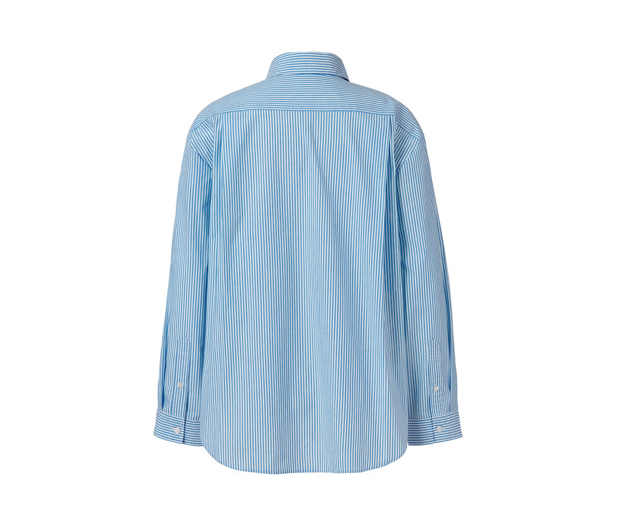 Vue arrière d'un chemisier en popeline rayé.