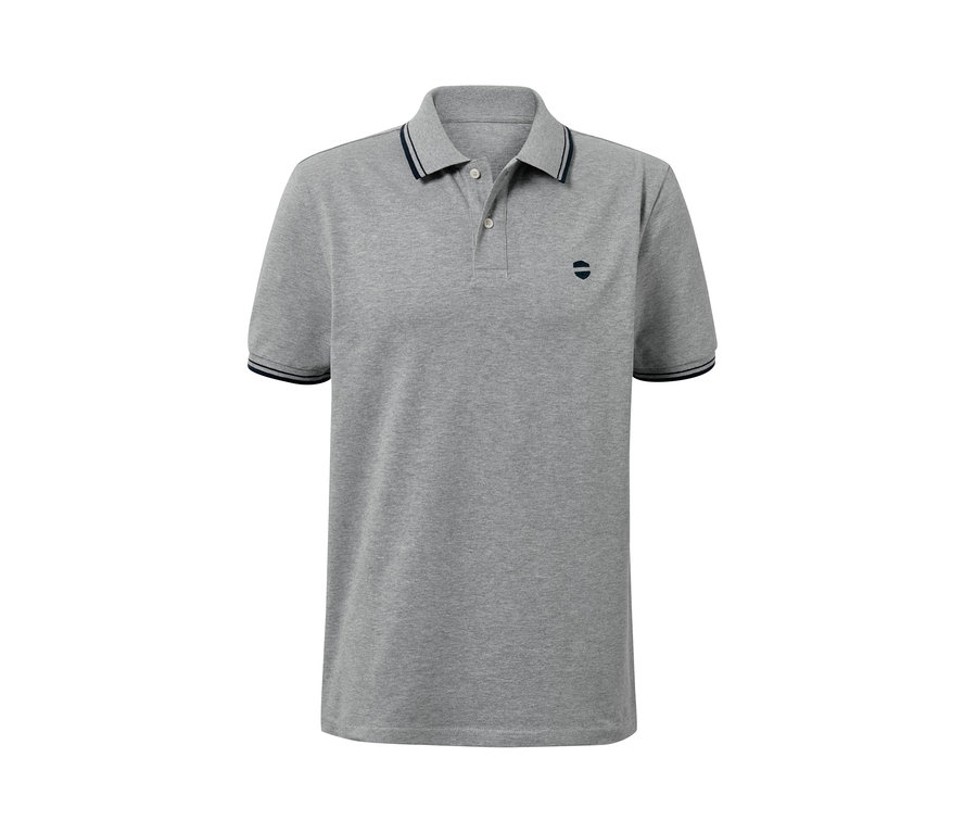 Polo gris en piqué.