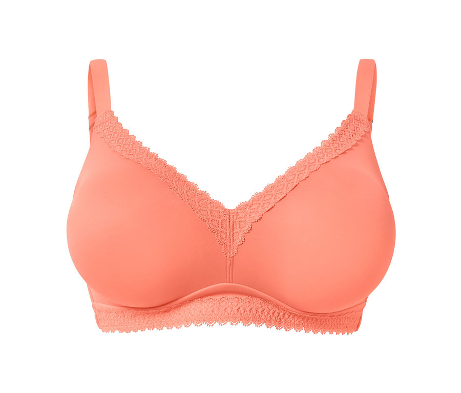 Soutien-gorge souple corail avec dentelle.