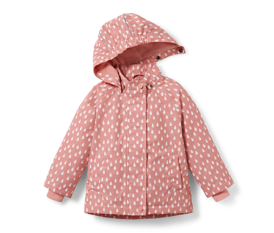 Veste de pluie thermique rose à motif gouttes pour tout petit.