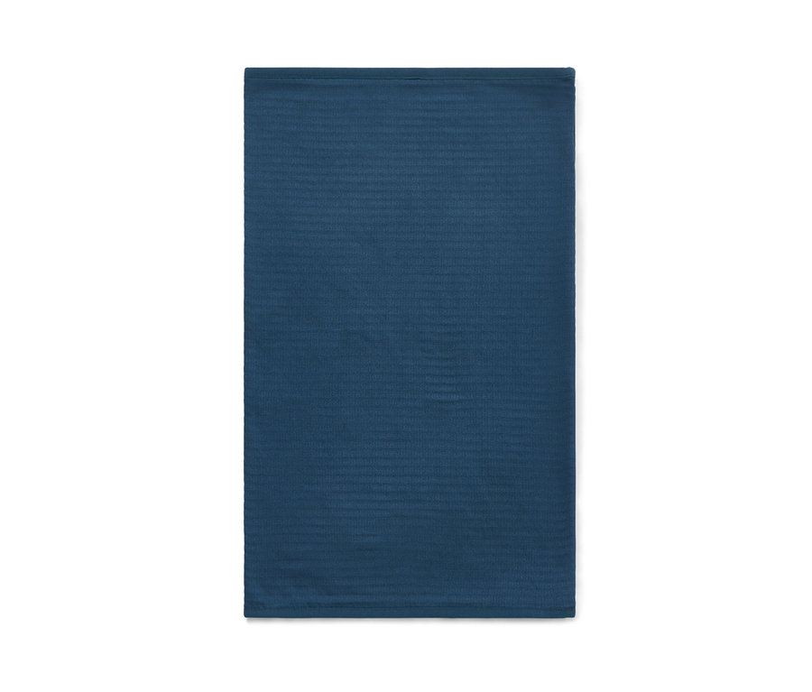 Foulard multifonction bleu sur fond blanc.