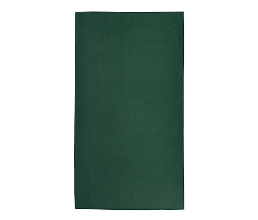 Nappe en organza verte, env. 150 x 275 cm.