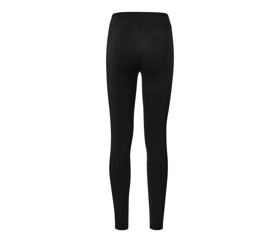 Legging noir en mélange de matériaux, vue de dos.