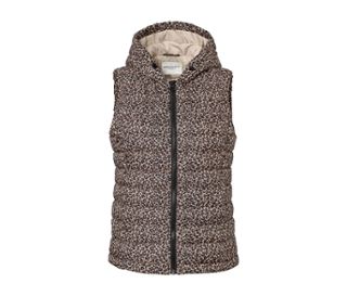 Gilet sans manche matelassé imprimé à capuche