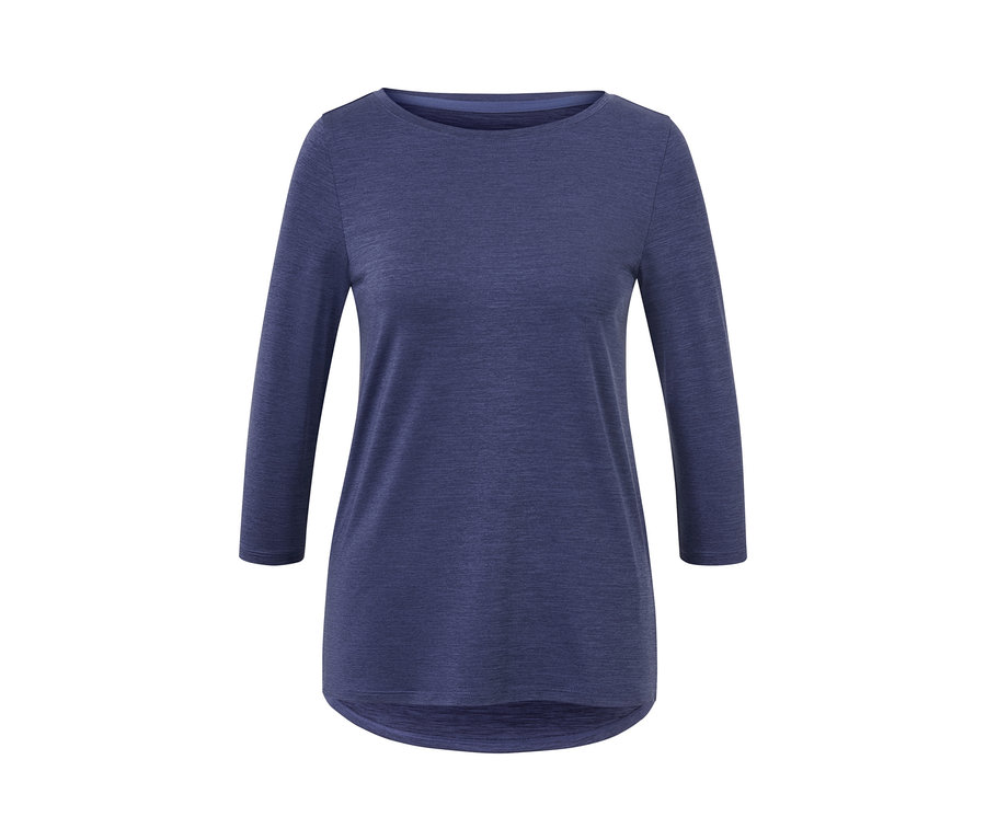 T-shirt technique violet à manches 3/4.