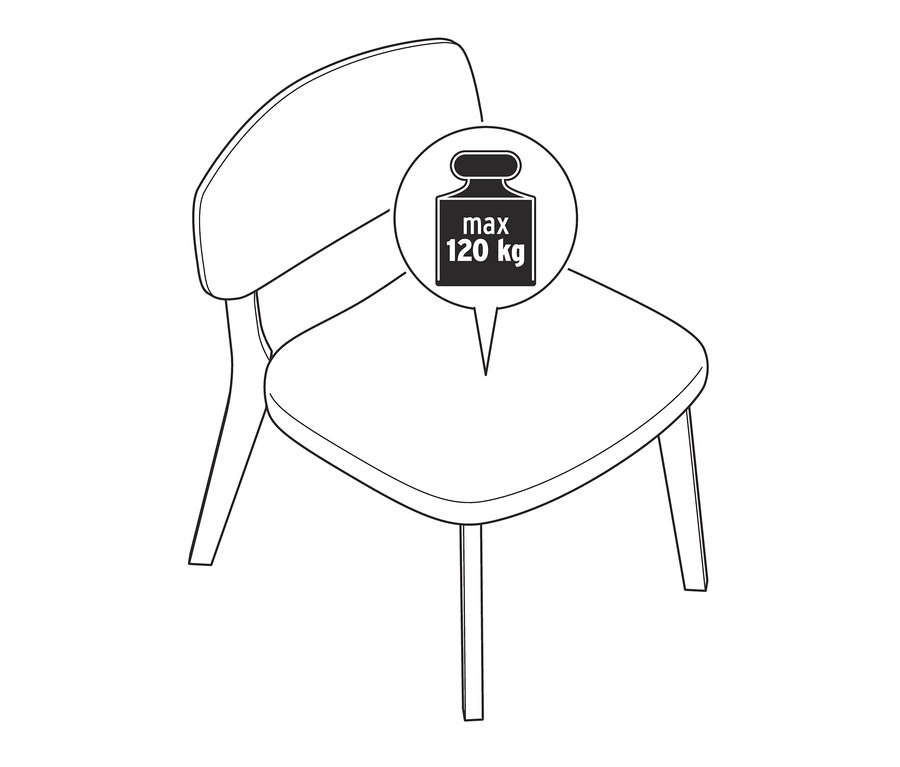 Schéma d'une chaise d'intérieur.