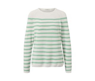 Blanc crème à rayures vert clair