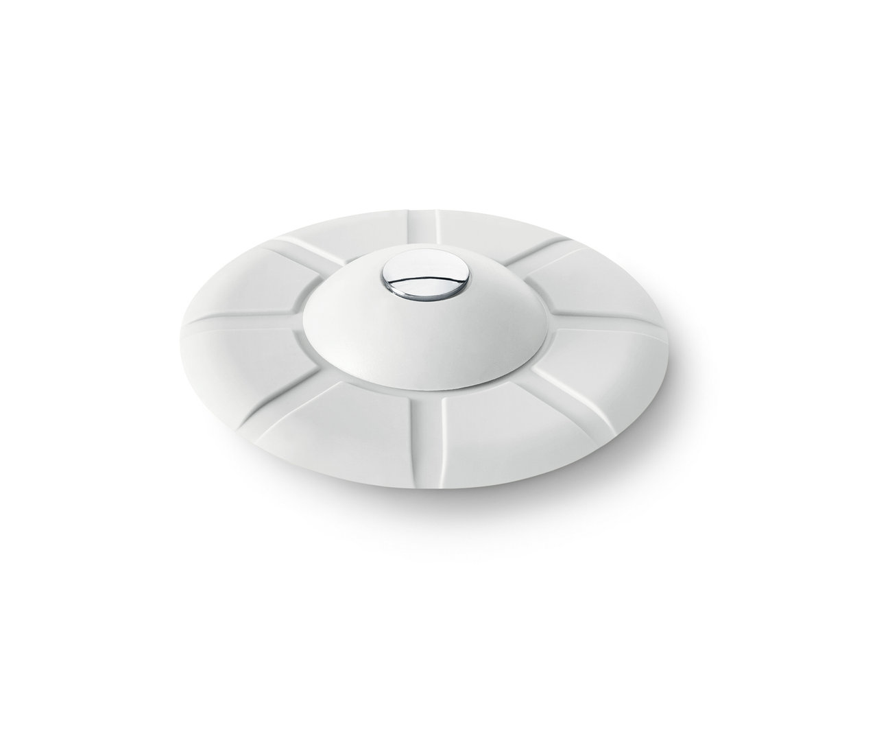 Tamis et bouchon d’évier blancs.