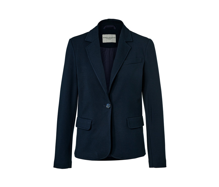 Blazer en jersey marine.