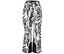 Pantalon blanc avec motif abstrait noir.