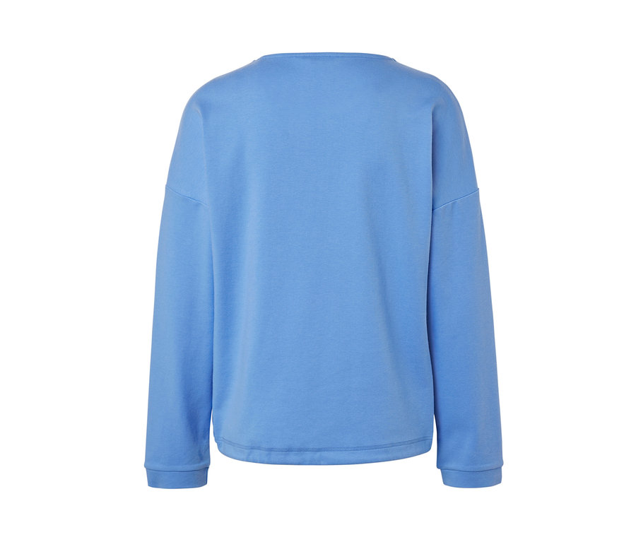 Vue arrière du sweat-shirt bleu clair.
